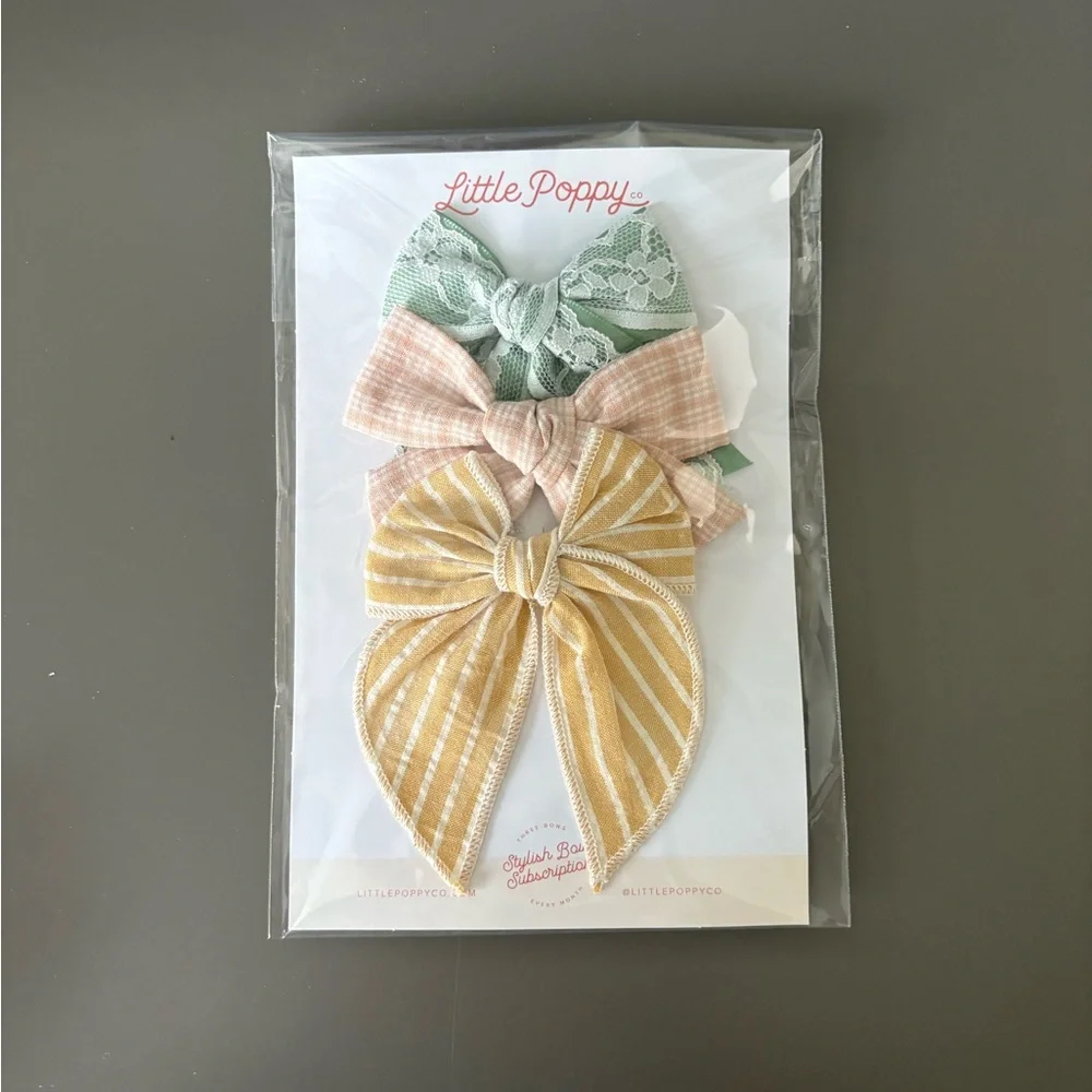 Little Poppy Pastel Bow Clip Set - NEW!